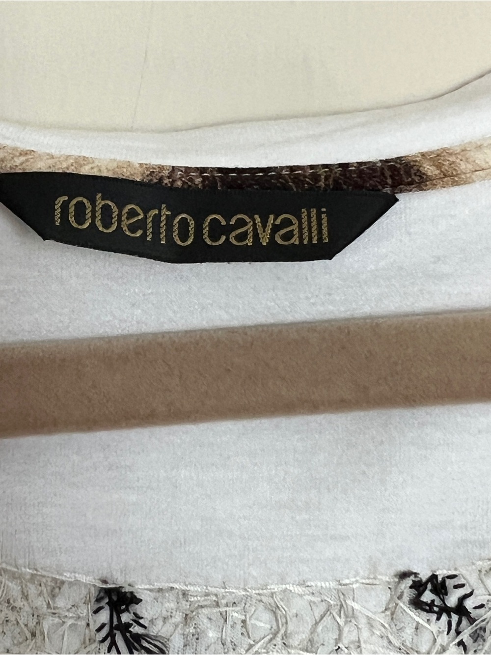 Roberto Cavalli Archival White Tee Beaded Sequin Serpent embroidered Tshirt Sz S - Picture 8 of 9